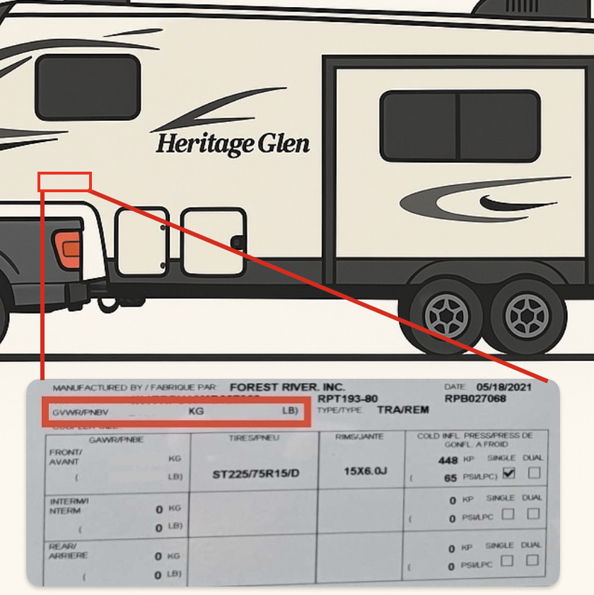 Example trailer certification label showing GVWR